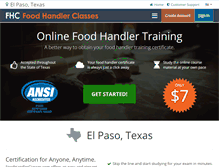 Tablet Screenshot of elpasotx.foodhandlerclasses.com