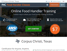 Tablet Screenshot of corpuschristitx.foodhandlerclasses.com