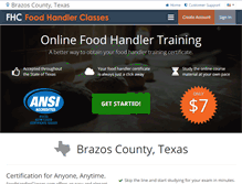 Tablet Screenshot of brazoscotx.foodhandlerclasses.com