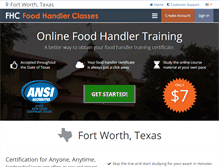 Tablet Screenshot of fortworthtx.foodhandlerclasses.com
