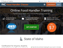 Tablet Screenshot of idaho.foodhandlerclasses.com