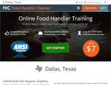 Tablet Screenshot of dallastx.foodhandlerclasses.com