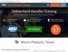 Tablet Screenshot of mountpleasanttx.foodhandlerclasses.com